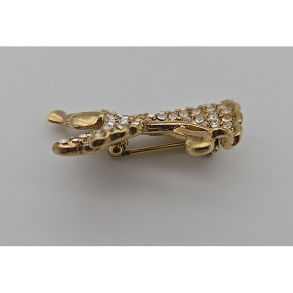 Monet Brooch Angel Rhinestone Pave Pin Figural Trumpet Christmas Jewelry Signed - Picture 6 of 7